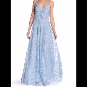 Brand new, floor length light blue MARINA gown.